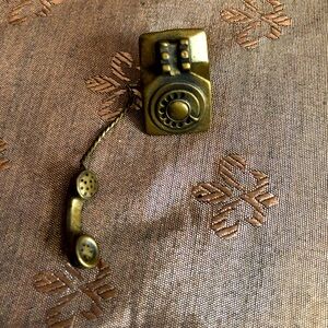 Helllooooo Vintage Brass Telephone Brooch
